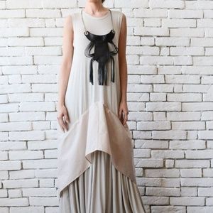 Unique Beige Maxi Dress/ Oversized/Plus Size